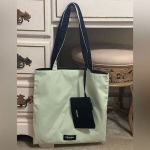 Prada Black and Cream Tote Bag